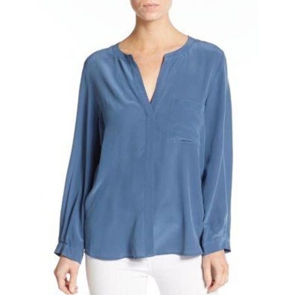 Joie Hanelli Long Sleeve Blouse in Deep Chambray - Size XS - Picture 1 of 8